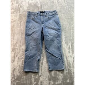 Riders By Lee Jeans mid Rise Capris Stretch Denim Womens Sz 8M‎ Light Blue Beach